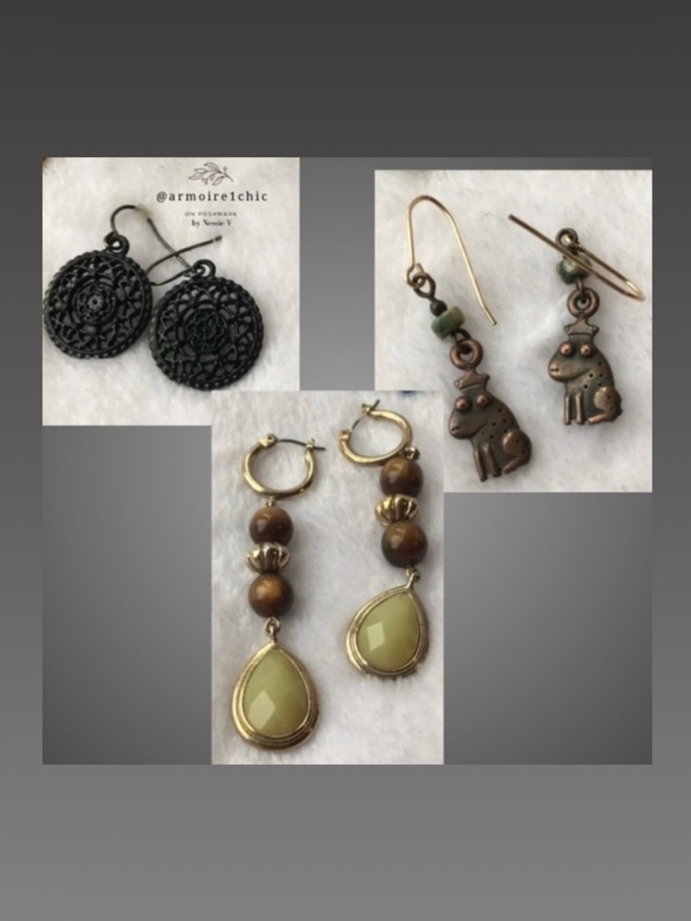 LIA SOPHIA EARRING TRIO | 3 pairs of dangling pierced earrings